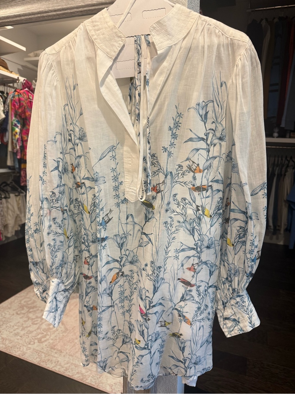 Banana Republic Women's White Floral-Print Peasant dress